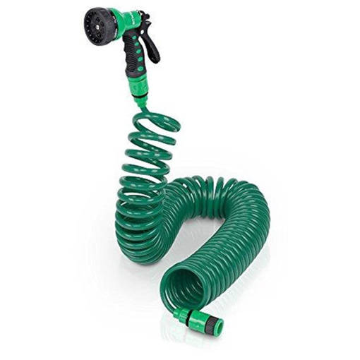 Kombo Tubo A Molla Estensibile Fino A 15Mt, Lancia Regolabile 7  Getti A Innesto Rapido, 100X120