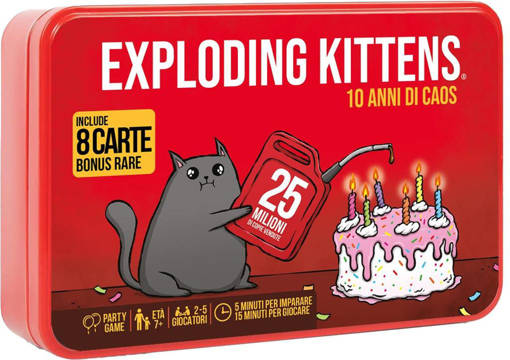 Asmodee - Exploding Kittens 10 Anni di Caos