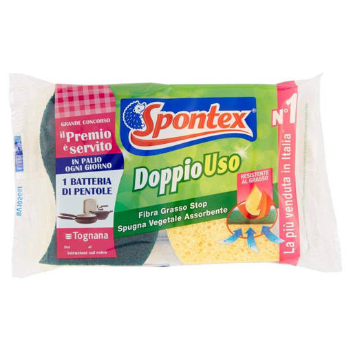 Spontex Spugna Abrasiva Doppiouso, 2 pezzi