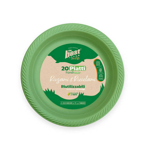 The Best Piatti Fondi Riutilizzabili 20 Pz, Verde