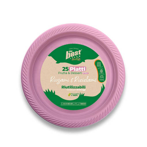 The Best Piatti Frutta Riutilizzabili 25 Pz, Rosa