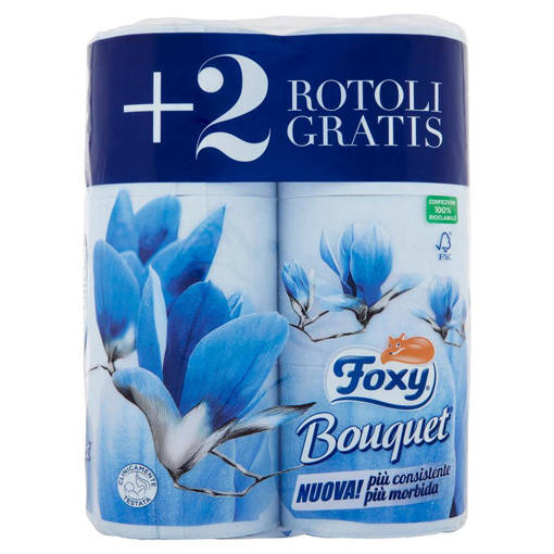 Foxy Bouquet Carta igienica 2 Veli Colorazioni E Profumazioni Assortite 6 Rotoli