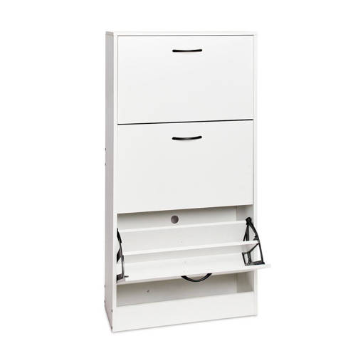 Mercury Scarpiera Bianca In Legno 3 Ripiani 60X24Xh.116 Cm  In Scatola Avana