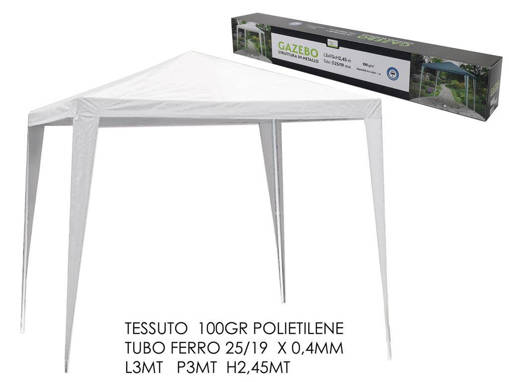 GAZEBO 3X3MT BIANCO POLIETILENE