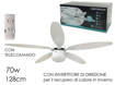 Ventilatore reversibile da soffitto Silent-White 5 pale 128 cm con telecomando