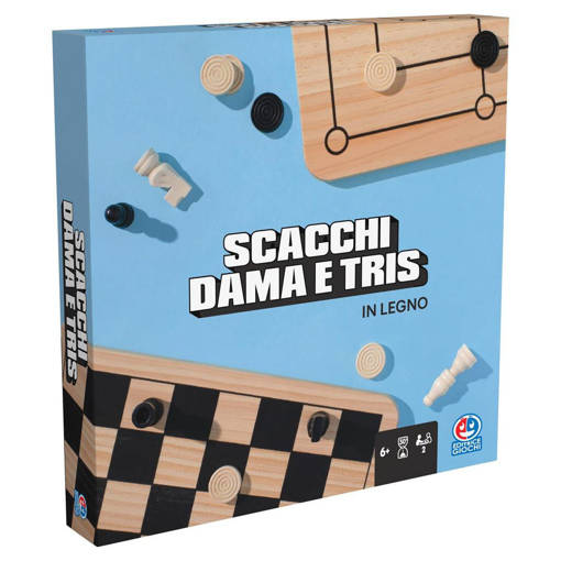 Spin Master - Eg Classici Dama, Scacchi & Tris In Legno 6066796