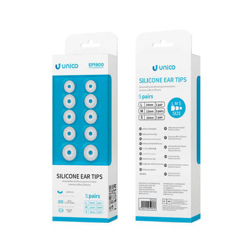Unico EP1900 ear caps 5 pairs white ROHS