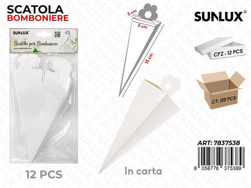 SCATOLE PORTA CONFETTI 12PCS- 15*5*5CM /PZ DA 12**