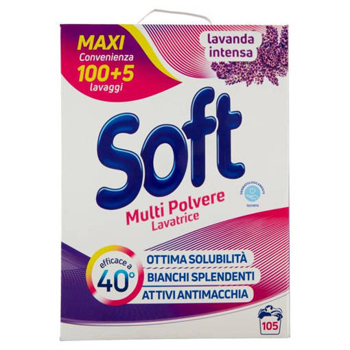 Soft Detersivo in polvere 105 mis. lavatrice Lavanda igienizzante fustino