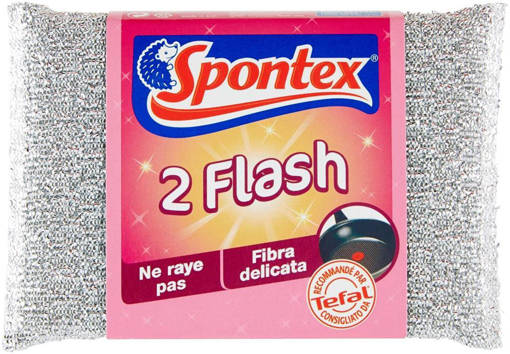 Spontex Spugna Abrasiva Flash, 2 pezzi