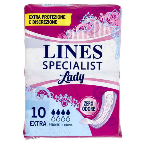 Lines Specialist Lady Extra Assorbenti Per Incontinenza 10 Pezzi,  Dispositivo Medico