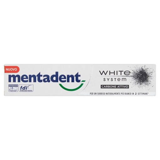 Mentadent Dentifricio White System Charcoal 75 ml