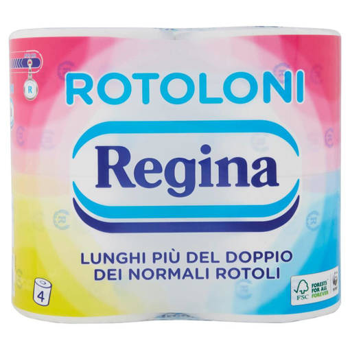 Regina Rotoloni carta Igienica 4 Rotoli doppio Velo