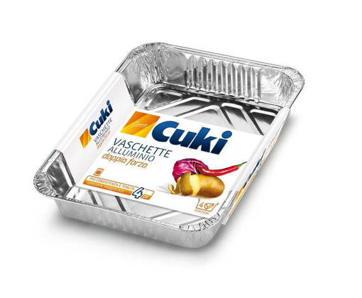 Cuki Vaschette Alluminio R 75 G Lasagne, 4 Porzioni, 4 pezzi