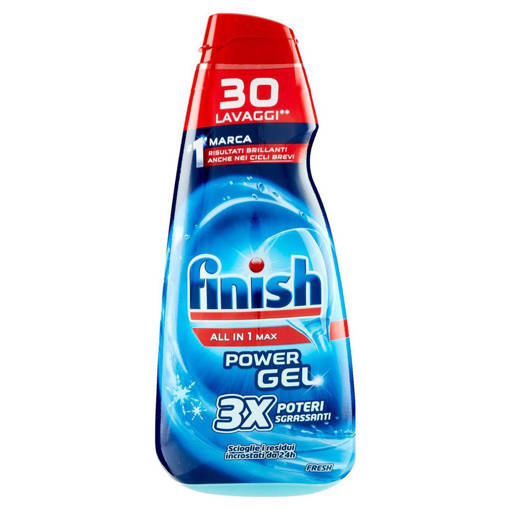Finish All in1 Power Gel Fresh 600 ml Blù Scioglie i Residui Incrostati
