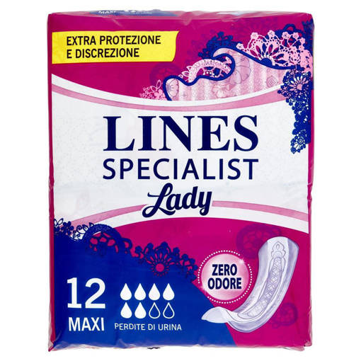 Lines Specialist Lady Maxi Assorbenti Per Incontinenza 12 Pezzi,  Dispositivo Medico