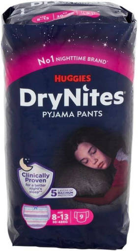 Huggies Drynites Bimba 8-13 Anni (30-48 Kg), 9 Pannolini