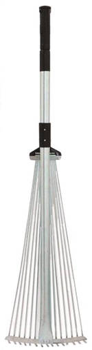 Kombo Rastrello Da Giardino Retrattile In Acciaio Al Carbonio #45, Manico Antiscivolo Estensibile 880-1630Mm, 15 Denti