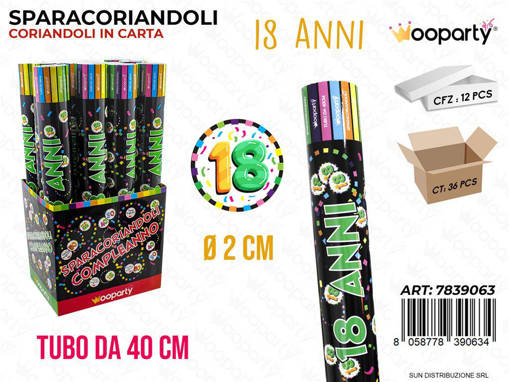 Wooparty Sp.Coriandoli 18Anni 40Cm /Pz Da 12**