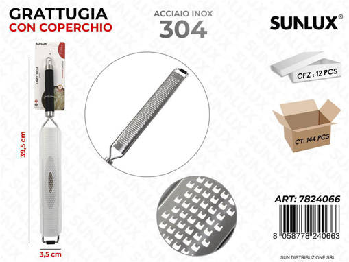 Grattugia In Acciaio 304 C/ Cop. 3.5*39.5Cm /Pz Da 12**