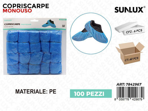 Sunlux Copriscarpe Monouso In Pe 100 pezzi