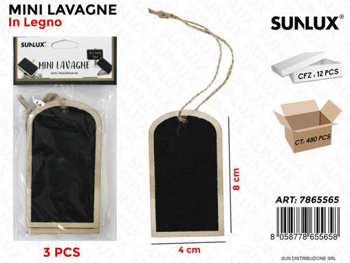 Mini Lavagna In Legno 4*8Cm 3Pcs /Pz Da 12**