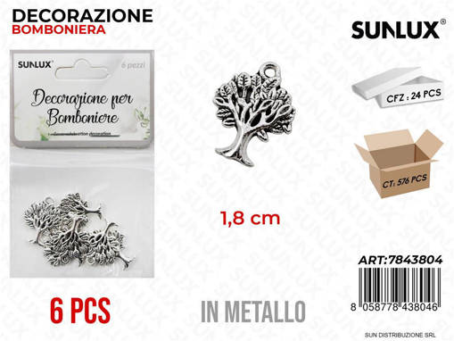 Dec. Bomboniere Metallo Albero Vita 6Pcs 1.8Cm /Pz Da 24**