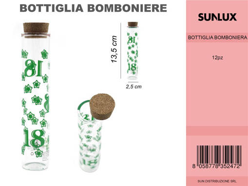12PZ BOTTIGLIA BOMBONIERE, 18 ANNI semplice