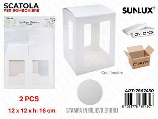 DLLSCATOLA PER BOMBONIERE 12X12X6CM