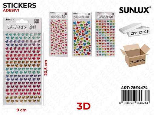 Sunlux Stickers Adesivi 3D Ass. 9*20.5Cm