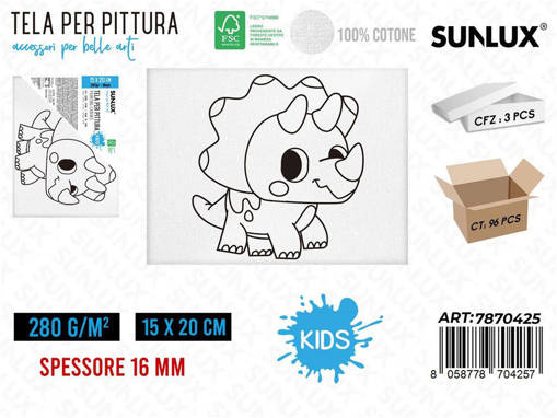 Sunlux - Tela Per Pittura 15*20Cm 16Mm 280Gr /Pz Da 3** 7870425