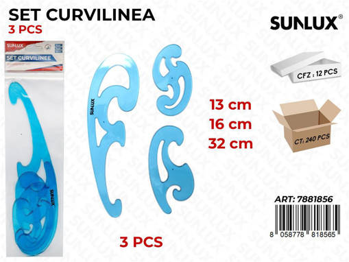 Sunlux - Set Curvilinea 3Pcs Mis. Ass. /Pz Da 12**Cfz 7881856