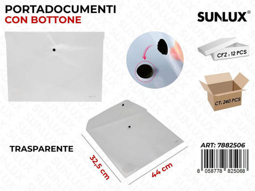Sunlux - Busta C/Bottone Trasparente A3 44*32.5Cm /Pz Da 12** 7882506