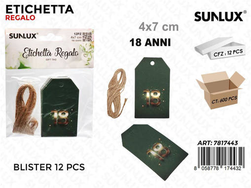Sunlux Etichetta 18 Anni 12Pcs 4*7Cm