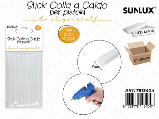 Sunlux Stick Colla A Caldo 8Pcs 10Cm*7Mm /Pz Da 12**