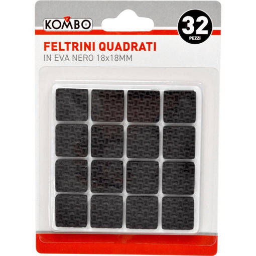 Kombo Set 32 Pz Feltrini Quadrati In Eva Nero 18X18Mm
