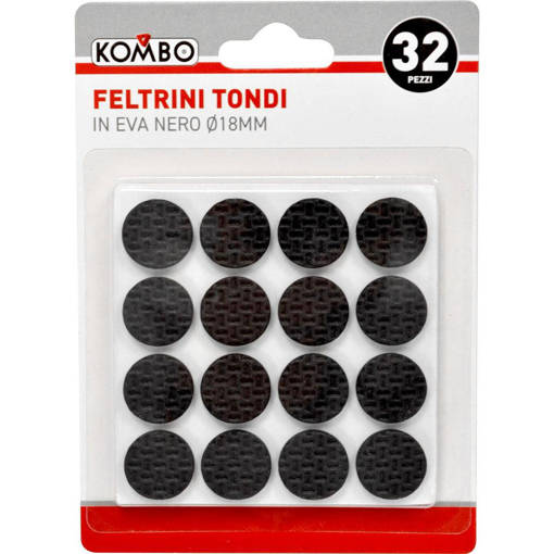 Kombo Set 32 Pz Feltrini Tondi In Eva Nero 18Mm