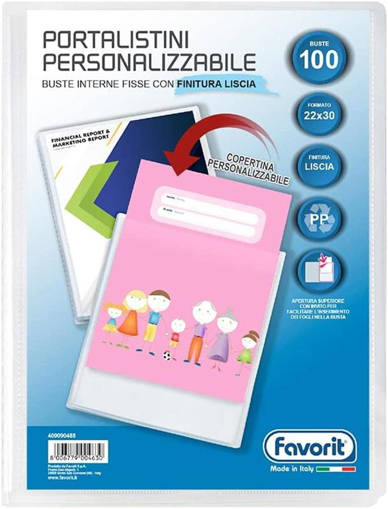 Favorit - Portalistino Personalizzabile 22 x 30 cm 100 Buste 400090488