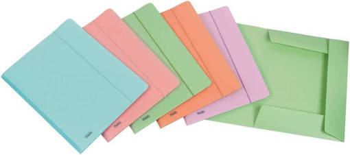 Favorit - Cartella 3 Lembi con Elastico 24 x 33 cm P@stel Colori Assortiti 400115580