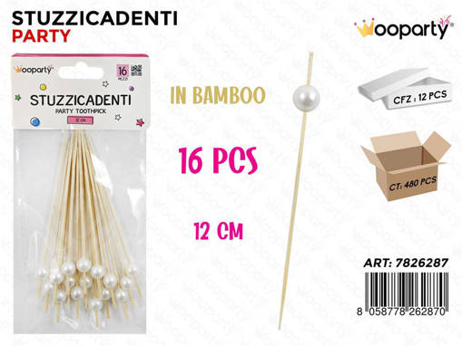 Stuzzicadenti Party In Bamboo 16Pcs 12Cm Pz Da 12**