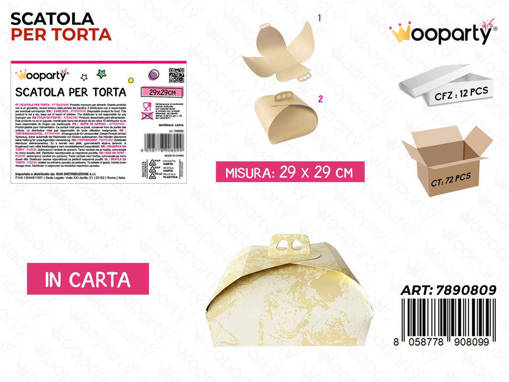 Wooparty Scatola Porta Torta In Carta 29*29Cm /Pz Da 12**