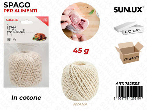 Sunlux Spago Per Alimenti In Cotone Avana 45Gr /Pz Da 6**