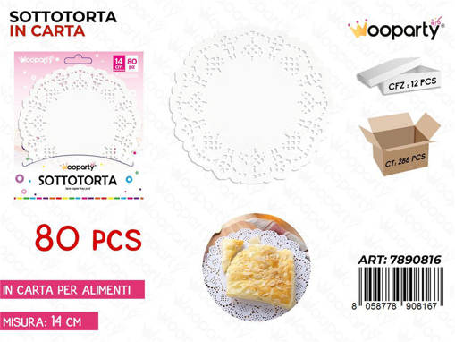 Wooparty Sotto Torta In Carta D.14Cm -80Pcs /Pz Da 12**