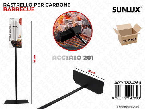 Rastrello Per Carbone Bbq Acciaio 201 12*41Cm /Pz Da 6**