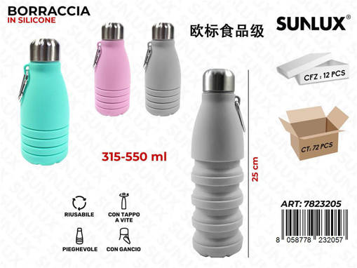 Sunlux Bicchiere Pieg. Silicone 315-550Ml 25Cm /Pz Da 12**