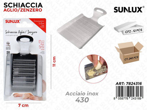 Grattugia Aglio-Zenzero Acciaio 430 11Cm /Pz Da 12**