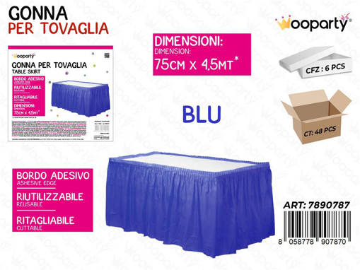 Wooparty Gonna Per Tovaglia 75 Cm*4.5Mt Blu /Pz Da 6**