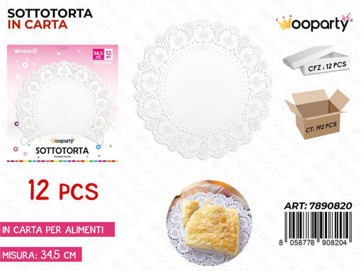 Wooparty Sotto Torta In Carta D.34.5Cm -12Pcs /Pz Da 12**