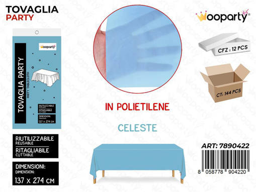 Wooparty Tovaglia Riut. Celeste137*274Cm /Pz Da 12**