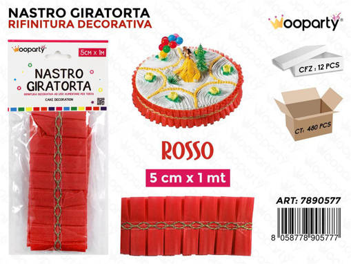 Wooparty Dec. Nastro Giratorta Rosso 5Cm*1Mt /Pz Da 12**